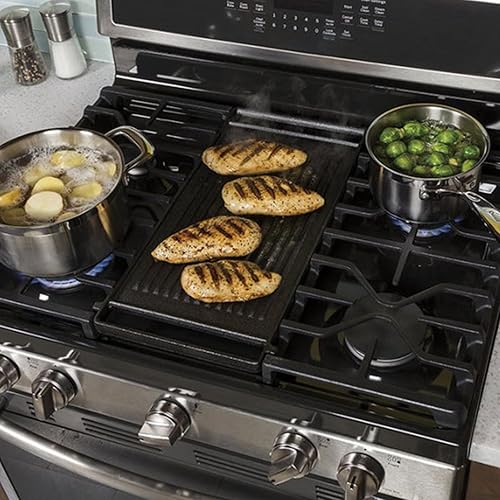 Miniatura 3 de WB31X24998 - Repuesto de plancha reversible para piezas de estufa GE, placa de plancha de hierro fundido WB31X24738 JXGRILL1 GE Gas Range Partes de