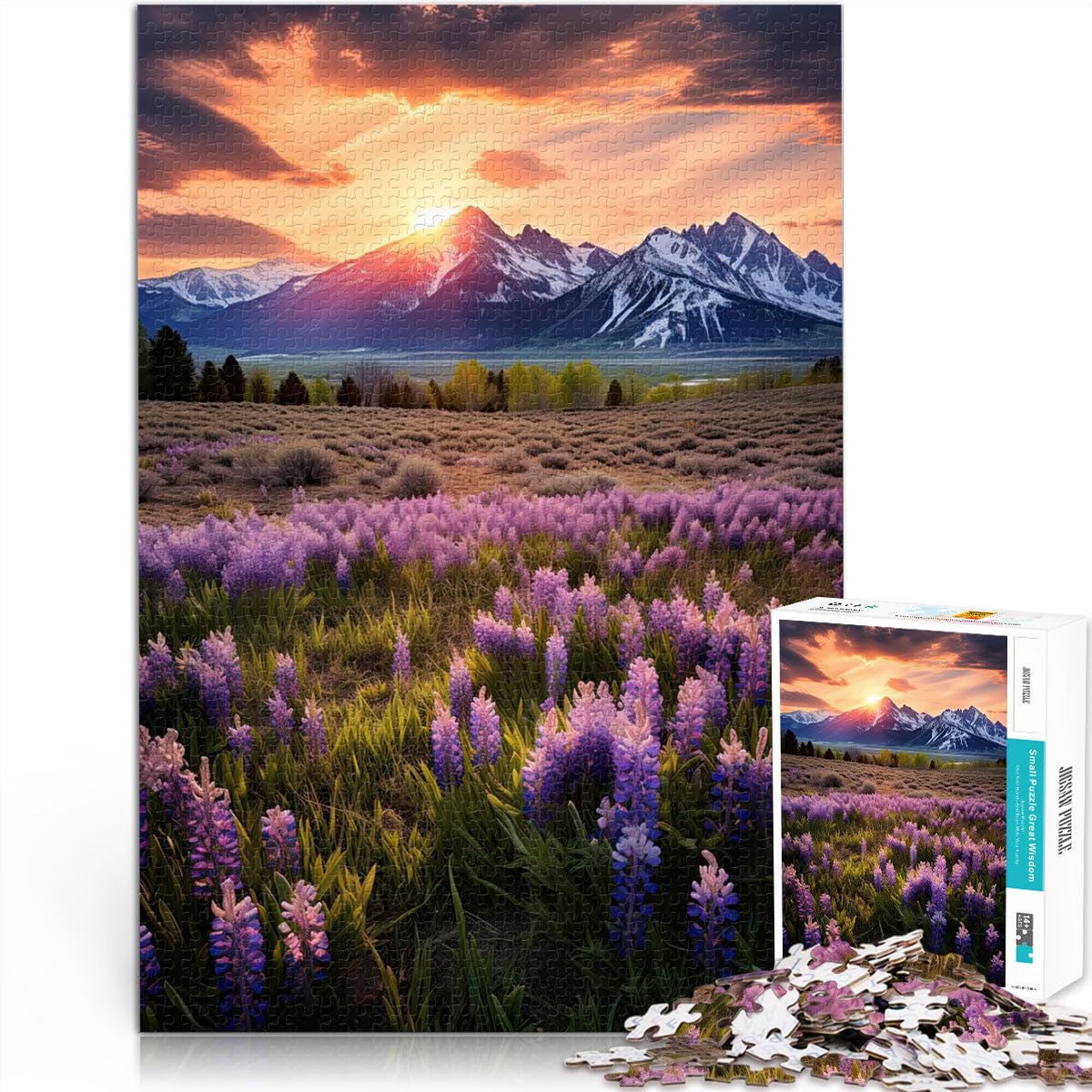 Puzzle 2000 pièces pour Adolescents Affiche des Montagnes printanières Jeu de Quiz Car C'est Un pour Toute la Famille 70x100cm