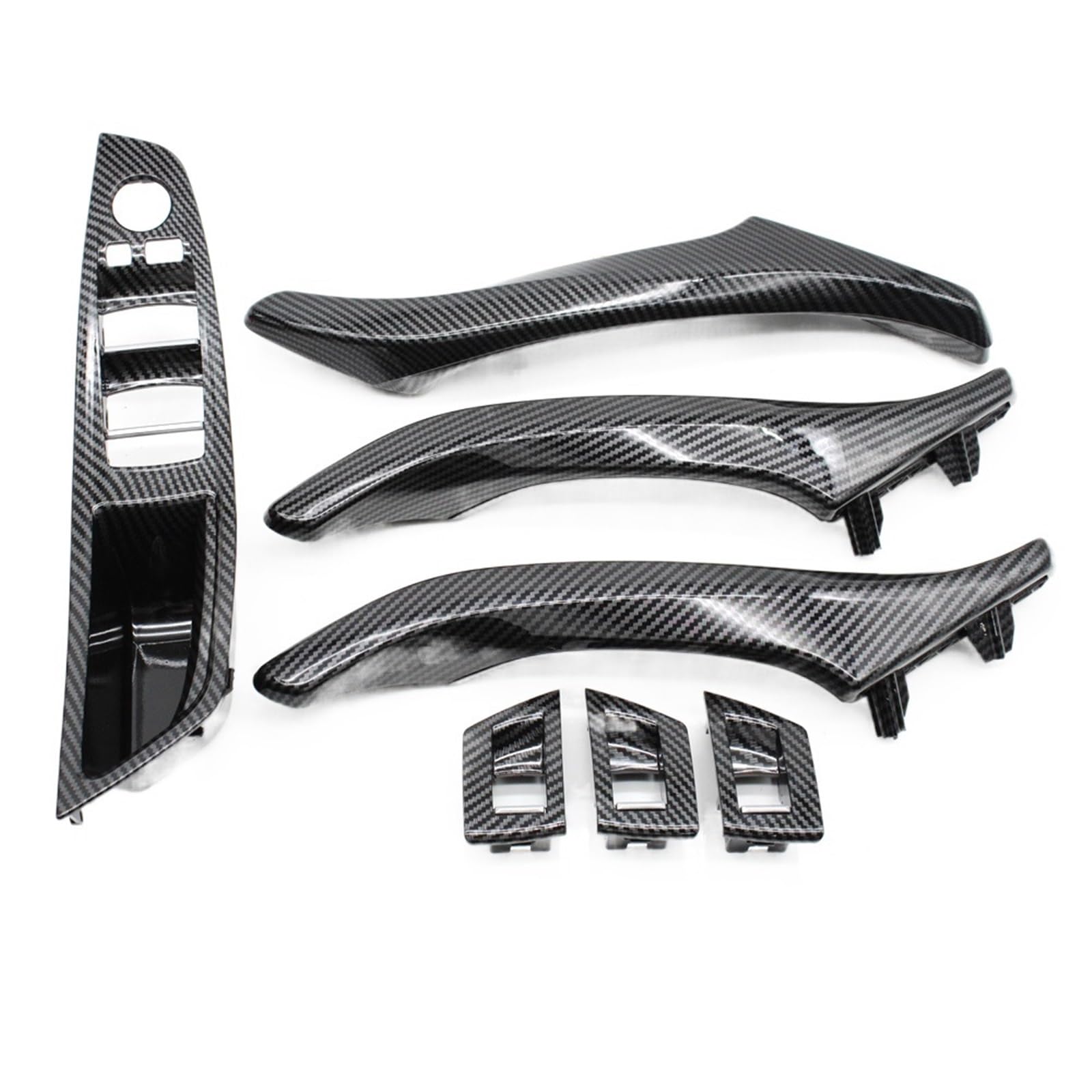 OEXRIGRU Car Interior Door Handles for BMW 5 Series F10 F11 520i 523i 525i 528i 530i 535i LHD RHD Car Interior Door Handle Pull 7PCS Set(LHD Assembly Set)