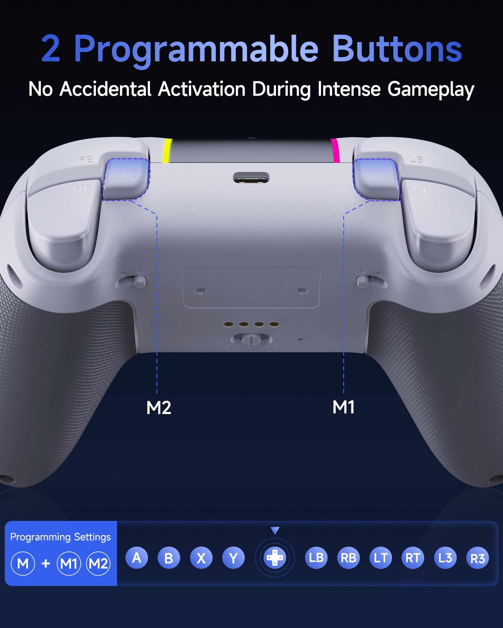 EasySMX X05Pro Bezprzewodowy kontroler PC z cichymi przyciskami dokującymi, 2 VIT, D-Pad 8 Dir, programowalny, joysticki Hall, akumulator 1000 mAh, 1000 Hz. Kompatybilny z PC/Switch/Android/iOS