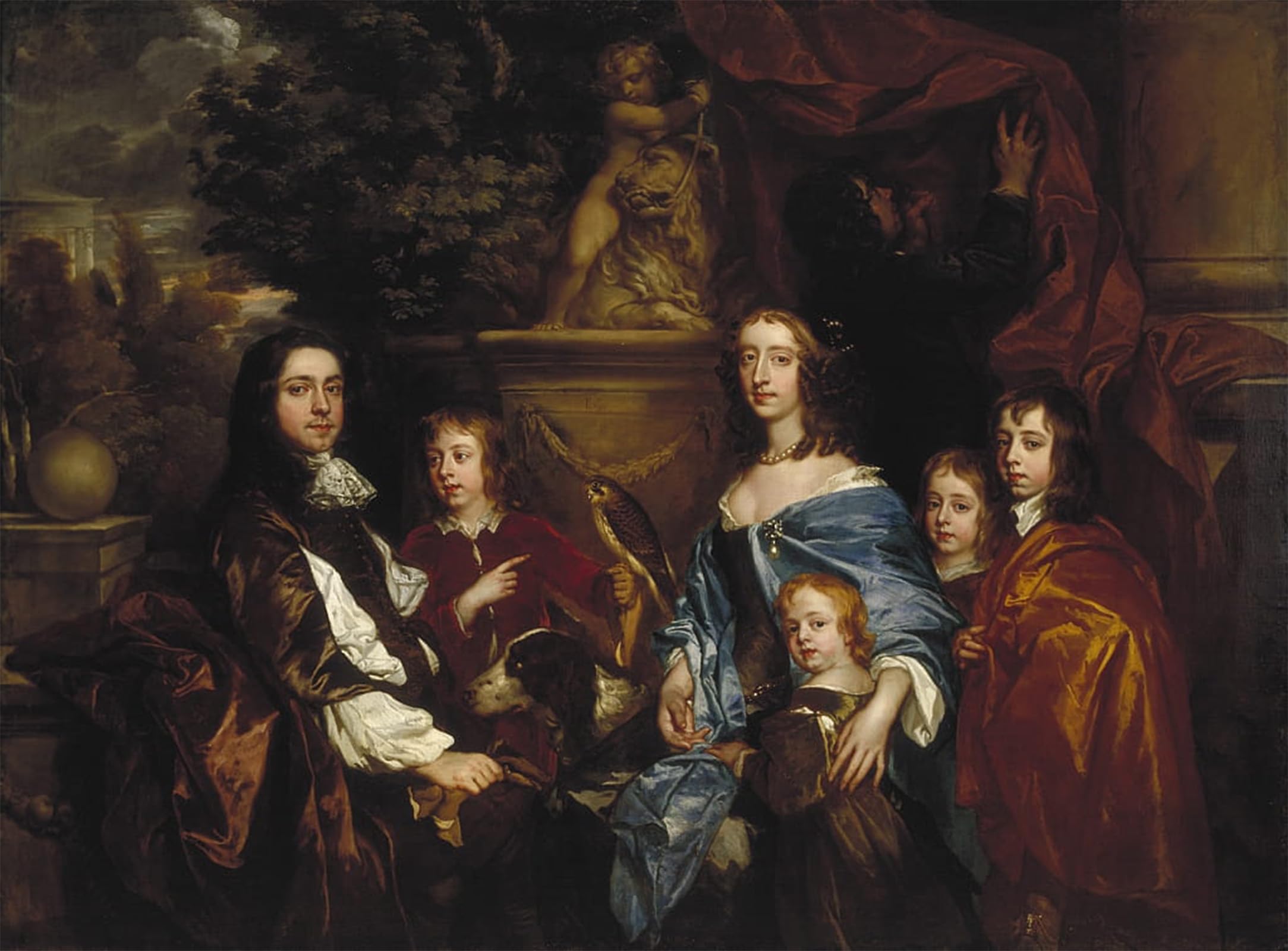 ARTXLXXBN Famous Print Painting Colorful Art Print Sir Famous painting Hales and His Family by Peter Lely Canvas Art Decorations for Home Decor 60x90cm