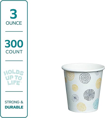Miniatura 9 de GUSTO 100 vasos de papel pequeños de 3 onzas, mini vasos de enjuague bucal desechables para baño, diseño floral