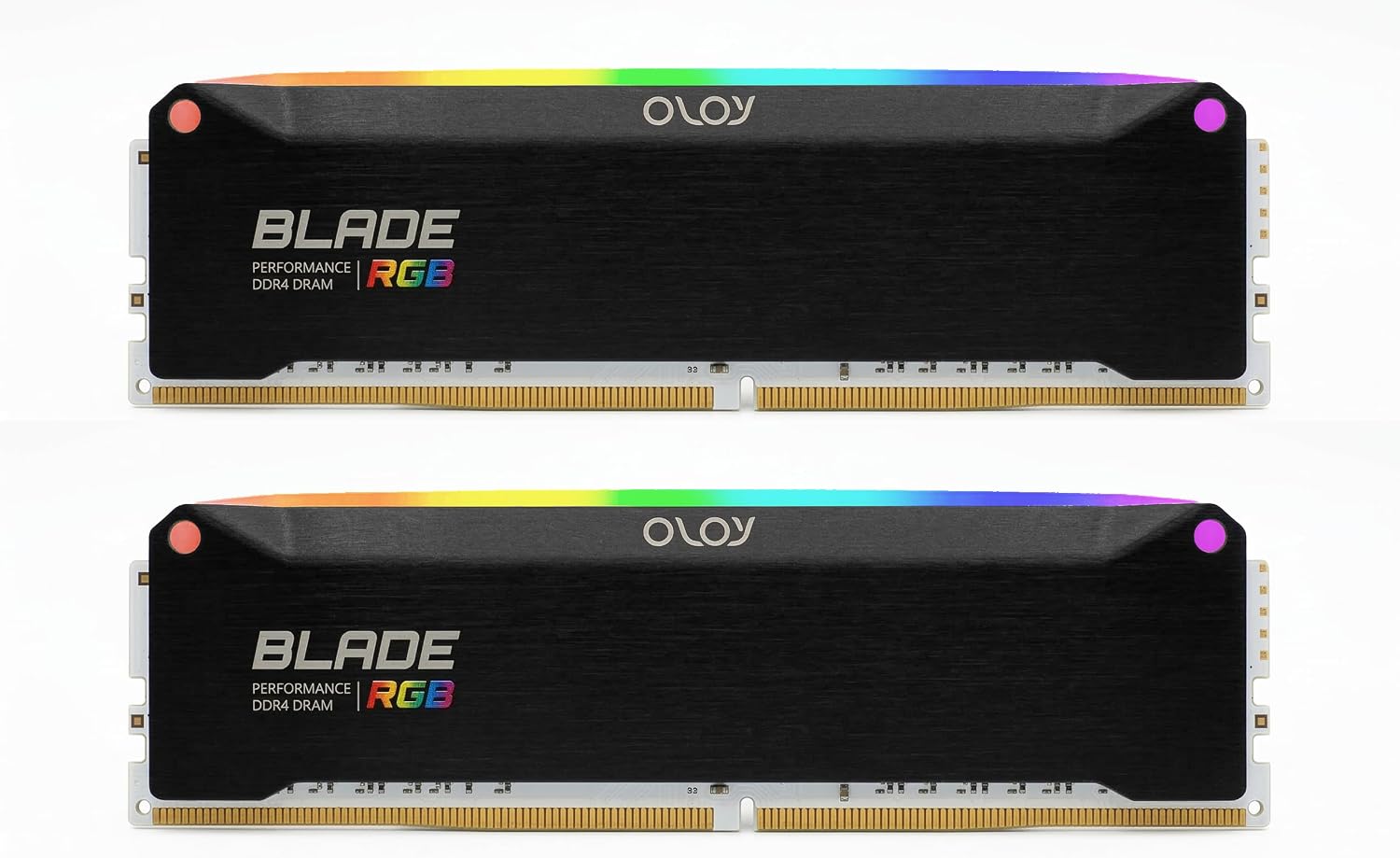 OLOy DDR4 RAM 16GB (2x8GB) Black Hairline Blade RGB 2666 MHz CL19 1.2V 288-Pin Desktop UDIMM (MD4U0826190BRHDA)