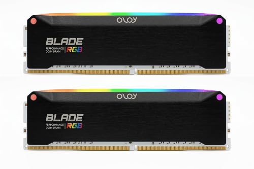 OLOy DDR4 RAM 16GB (2x8GB) Black Hairline Blade RGB 2666 MHz CL19 1.2V 288-Pin Desktop UDIMM (MD4U0826190BRHDA)