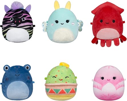 Squishmallows Original Micromallows Plush 6-Pack Altman, Connie, Gideon, Safiyah, Elin, Agnolo