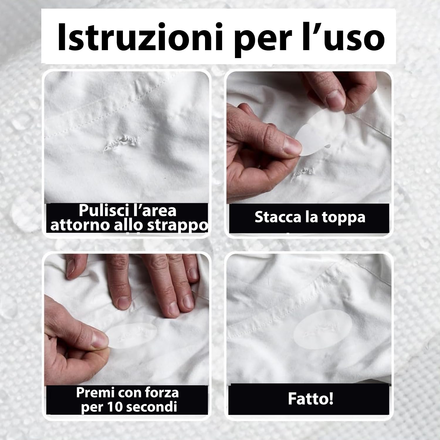 aZengear Toppe di riparazione (30+ colori) per piumini, giacche imbottite, tende, scarpe e tappezzeria, autoadesive, impermeabili, resistenti a strappi, freddo e calore (11 pezzi, trasparenti)