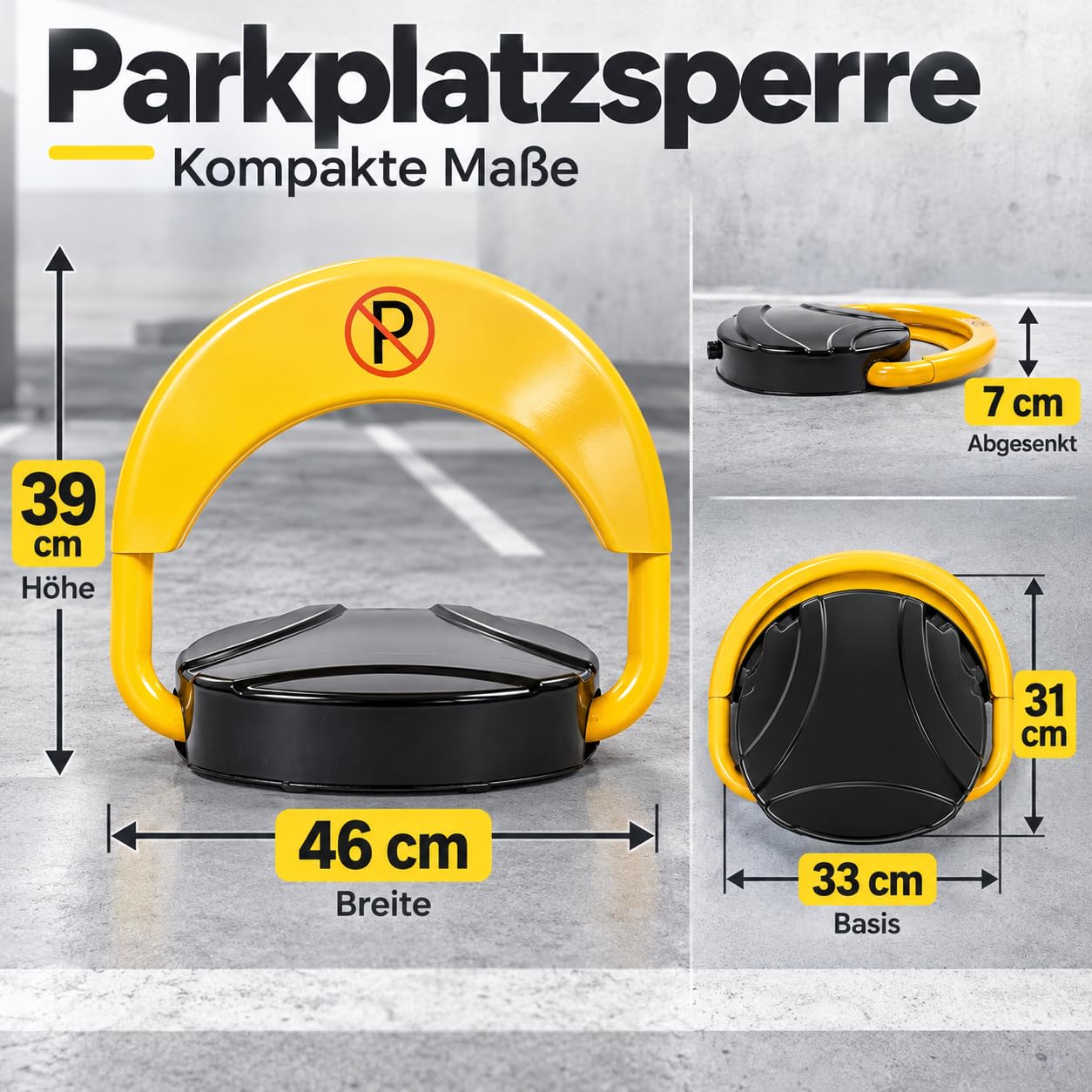 Parkplatzsperre mit Fernbedienung Elektrisch Klappbar Fernsteuerung 30M