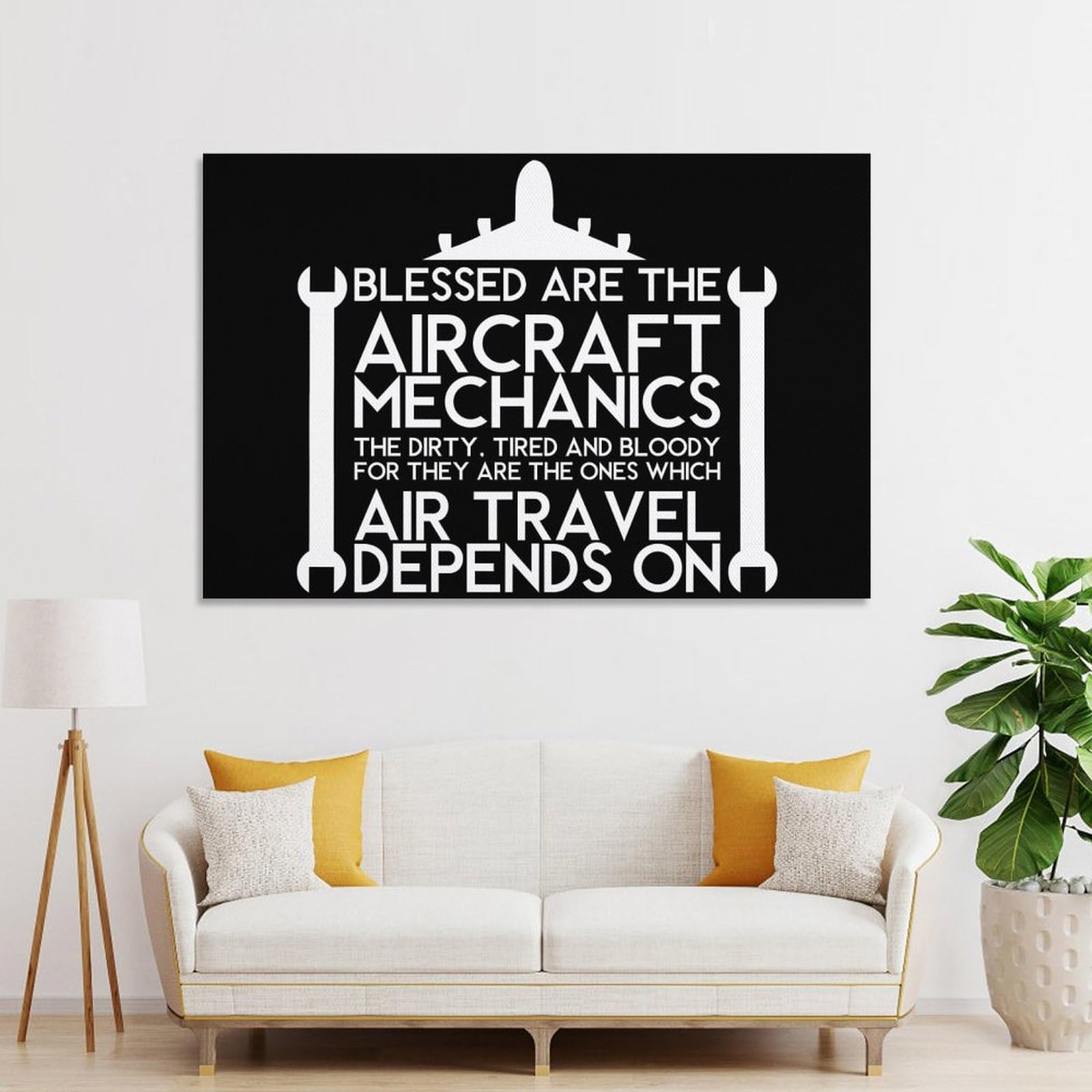 Junmoney Aircraft Mechanic Wall Art Print 20x30inch(50x75cm), for Corridors, Hallways Or Apartment Entries, Wall Decor to Refresh Empty Corners