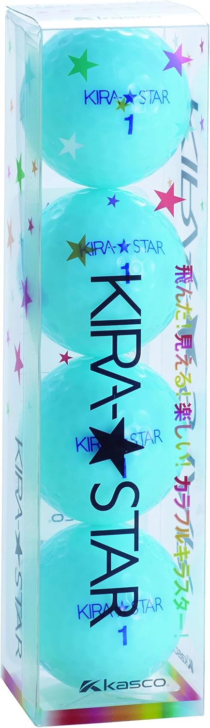 キャスコ(Kasco) Casco KIRA STAR2 Kira Star 2N Golf Balls, Aqua, Pack of 4