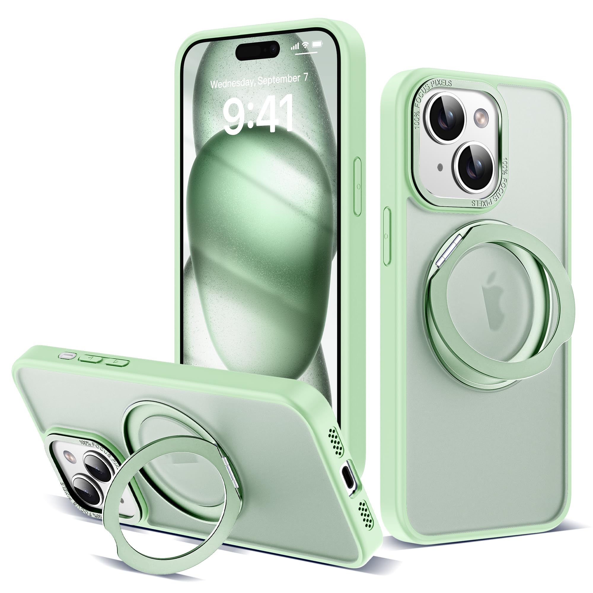 Amazon.co.jp: Zalinbo iPhone 15用ケース 360°回転磁気スタンド付き