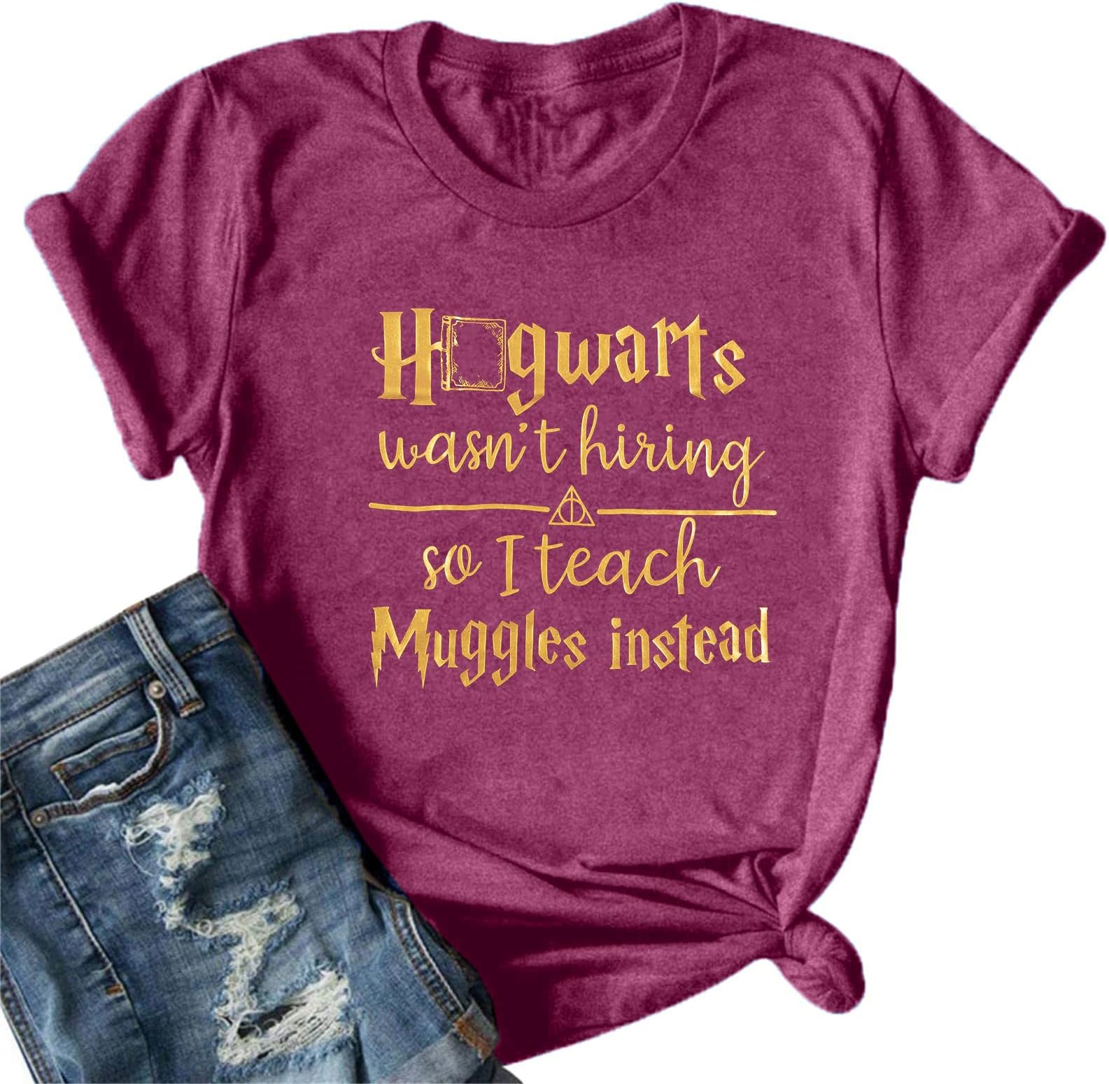 FLOYUWomen I Teach Shirt Teacher T-Shirts School Teacher Tops Casual Magic School Clothes