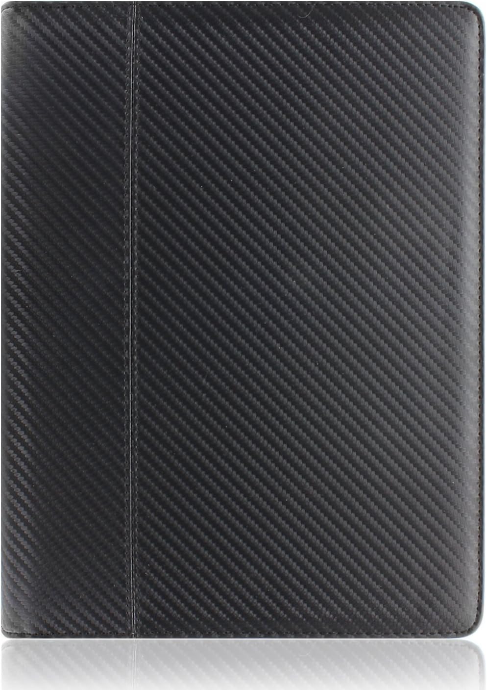 KHOMO Universal Tablet Padfolio Zippered Case for iPad Pro 12.9 Inch - Carbon Fiber Black - Compatible with All Versions of iPad Pro 12.9 inches (KHO-1702)