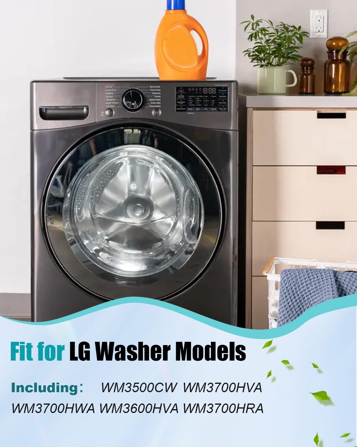 MDS65736915 Washer Door Boot Seal Fit for LG washer models Including WM3500CW WM3700HVA WM3700HWA WM3600HVA WM3700HRA, Replace 4964148 AP6983043 PS12748962 EAP12748962