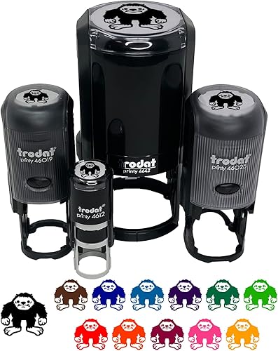 Bigfoot Sasquatch Cryptozoology - Sello de goma autoentintado para sellar planificadores de manualidades, tamaño pequeño de 34 pulgadas, tinta marrón