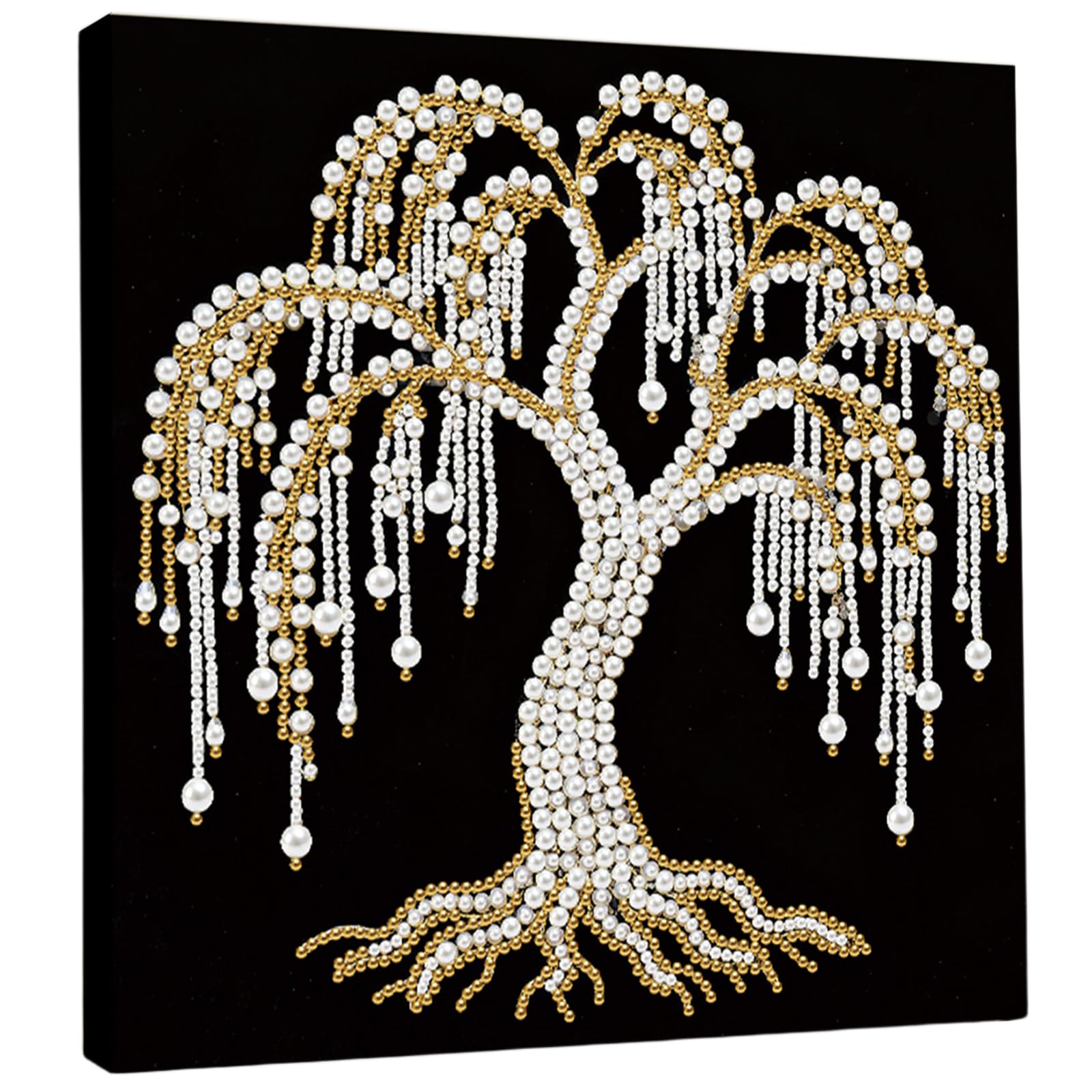 DIY Pearl Painting Art Kits for Adults/Beginners Gift Home Decor Pearl Gem Paintings Picture Arts Craft 25x25cm with Frame