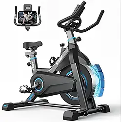 Bicicleta Ergometrica, Bicicleta Ergometrica Magnetica, Combinação de Preto E Azul, Academia Spinning Silenciosa, Suporta pesos de até 150kg