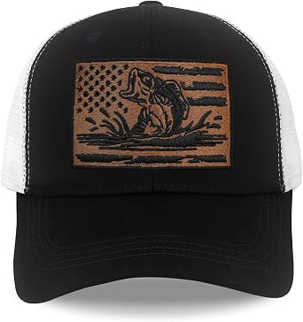 Fishing Gifts for Men, Fishing Hat for Dad Husband Grandpa, Adjustable Embroidered Trucker Hat Baseball Cap