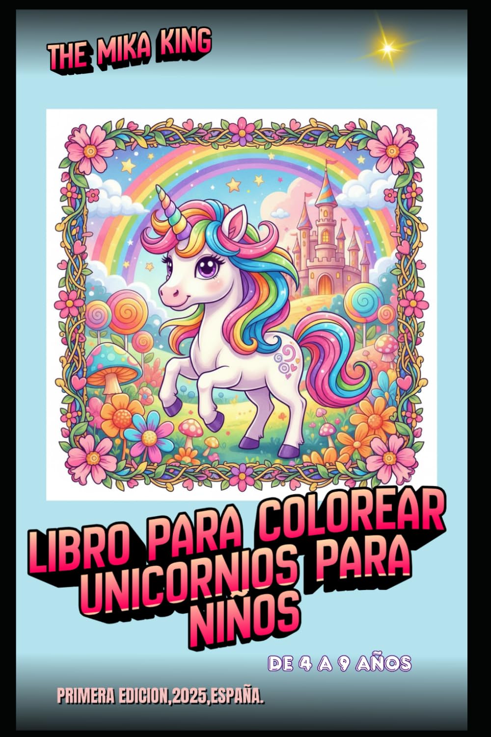 Libro para colorear unicornios para niños The Mika King: Libro para colorear unicornios para niños The Mika King De 4 A 9 Años