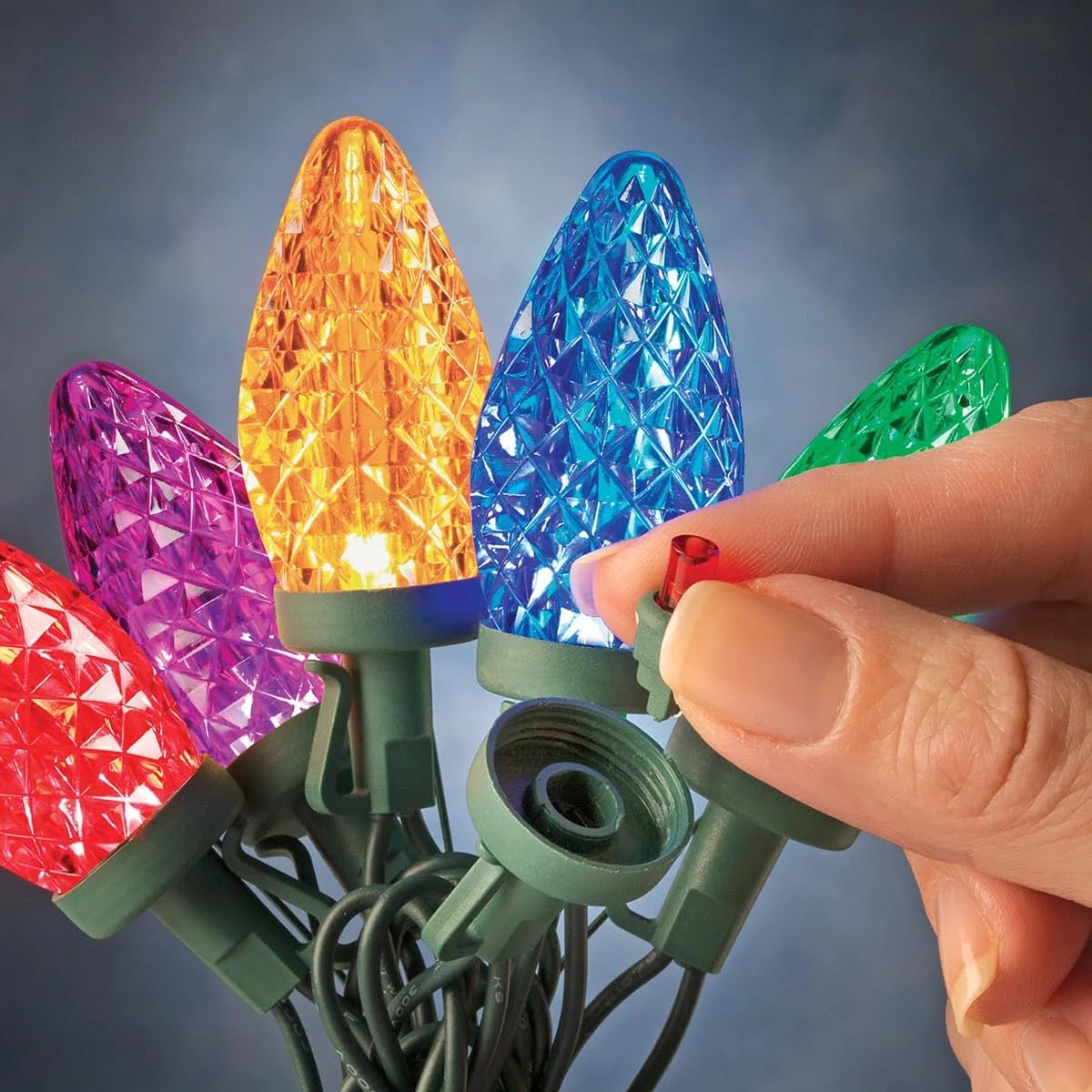 SYLVANIA Stay-Lit Platinum Strings Christmas Lights - LED C9 Multi