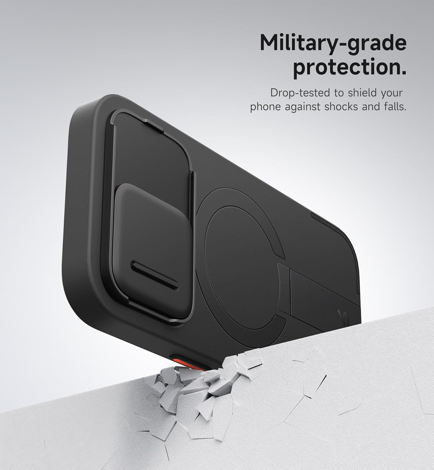 SURITCH for iPhone 16 Pro Case with Slide Camera Cover and Adjustable Kickstand, Compatible with MagSafe, Shockproof Bumper Case Slim Protective Cover for iPhone 16 Pro 6.3 Inch,Black - Image 6