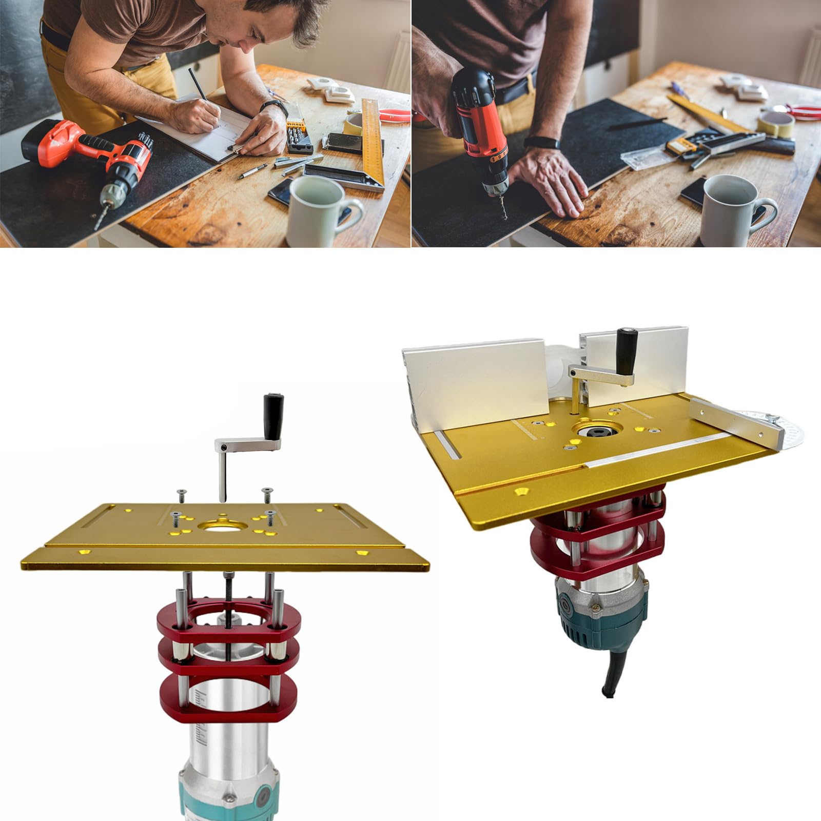 Piastra Inserimento Del Tavolo Router Per La Lavorazione Legno Comodo Tavolo Fresatura Per Scanalare E Smussare Facile Regolazione Altezza Maniglia Rialzata