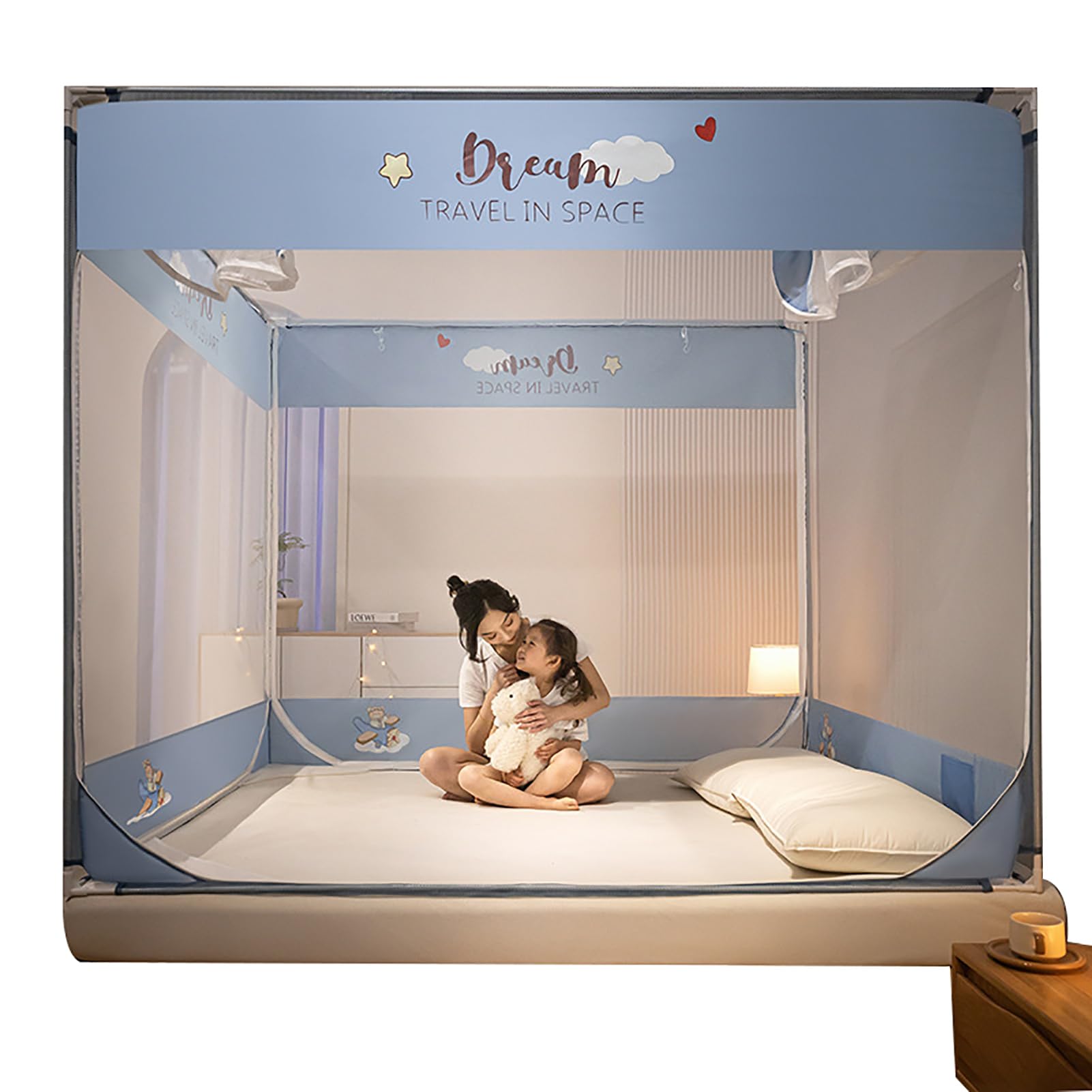 Moustiquaire anti-chute yourte cryptage et fil pliable pour lit