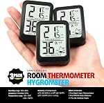 AyayaBoss 3-Pack Mini Thermomètre de chambre Hygromètre intérieur Humiditémètre, moniteur numérique de température et d'humidité pour la maison, les animaux domestiques, les plantes - Batterie incluse