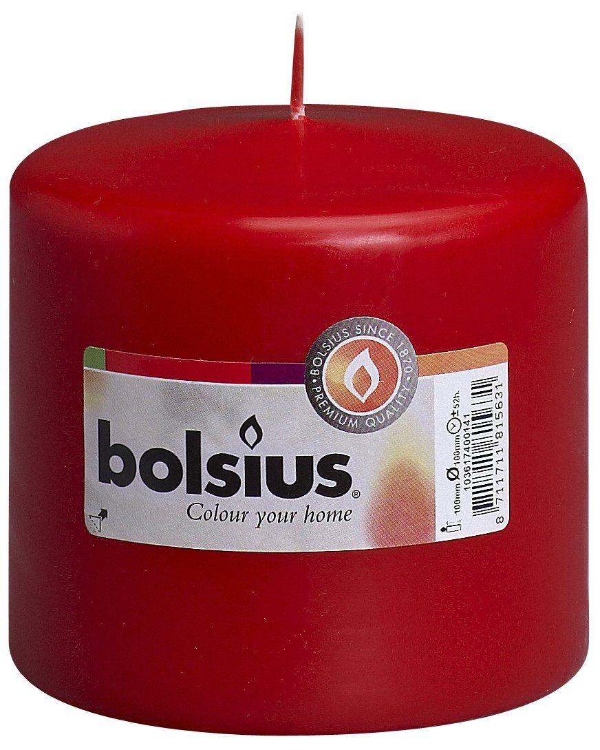 Bolsius Red Pillar Candle 10cm x 10cm