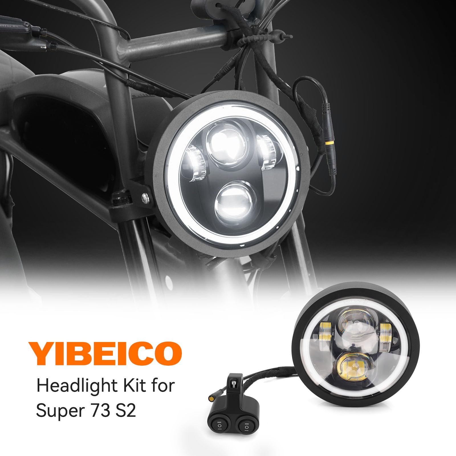 Amazon.com : YIBEICO Headlight Kit for Super 73 S2, 60W/8000LM LED