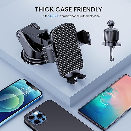 Vista 29 de TICILFO Soporte de teléfono para automóvil, soporte de teléfono de metal mejorado, ranura para CD, soporte de teléfono celular para automóvil