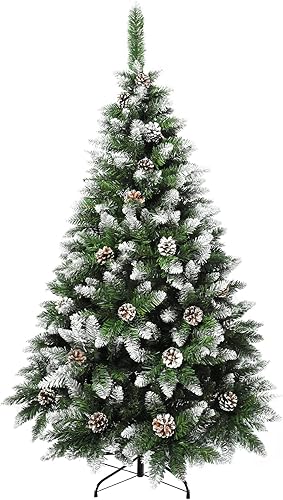 mupera Árbol de Navidad artificial de 5 pies, árbol de Navidad artificial (2024), 420 puntas de rama, pino de Navidad de PVC para el hogar, oficina,