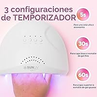 Vista 3 de SUNUV Lámpara de uñas LED UV, luz de gel para esmalte de uñas, secadora UV con 3 temporizadores SUNone White
