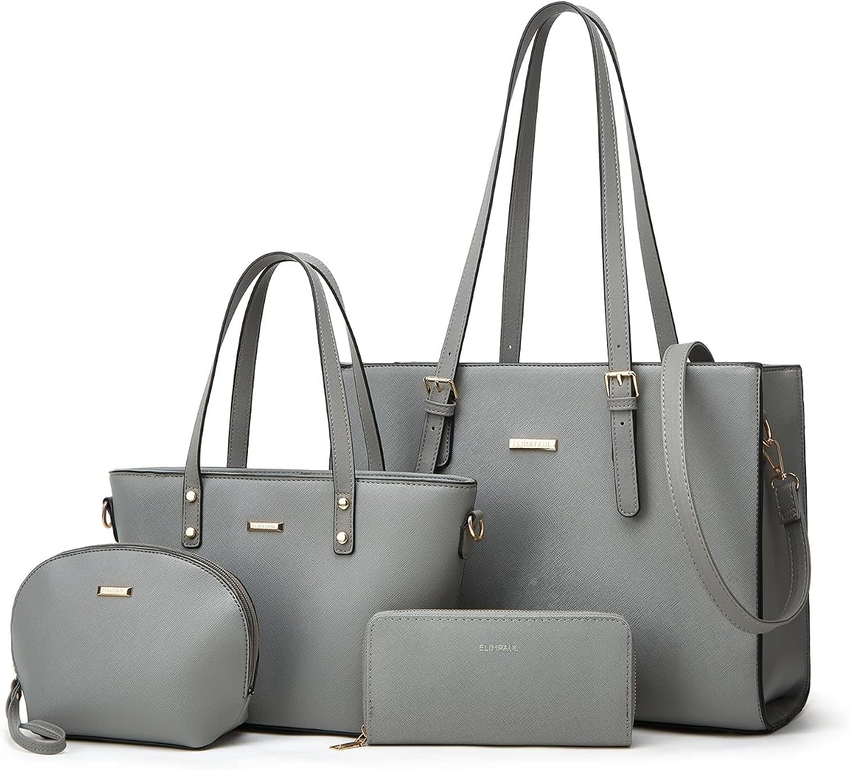 Bolsos de mano de cuero sintético a la moda para mujer, bolso de hombro, bolso con asa superior, conjunto de bolso