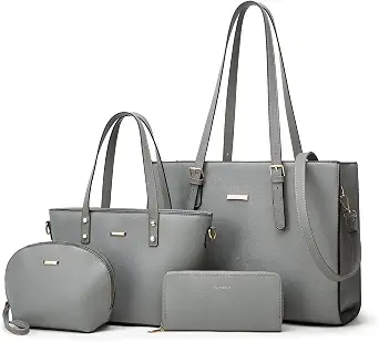 Women Fashion Synthetic Leather Handbags Tote Bag Shoulder Bag Top Handle Satchel Purse Set