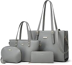 Women Fashion Synthetic Leather Handbags Tote Bag Shoulder Bag Top Handle Satchel Purse Set 4pcs