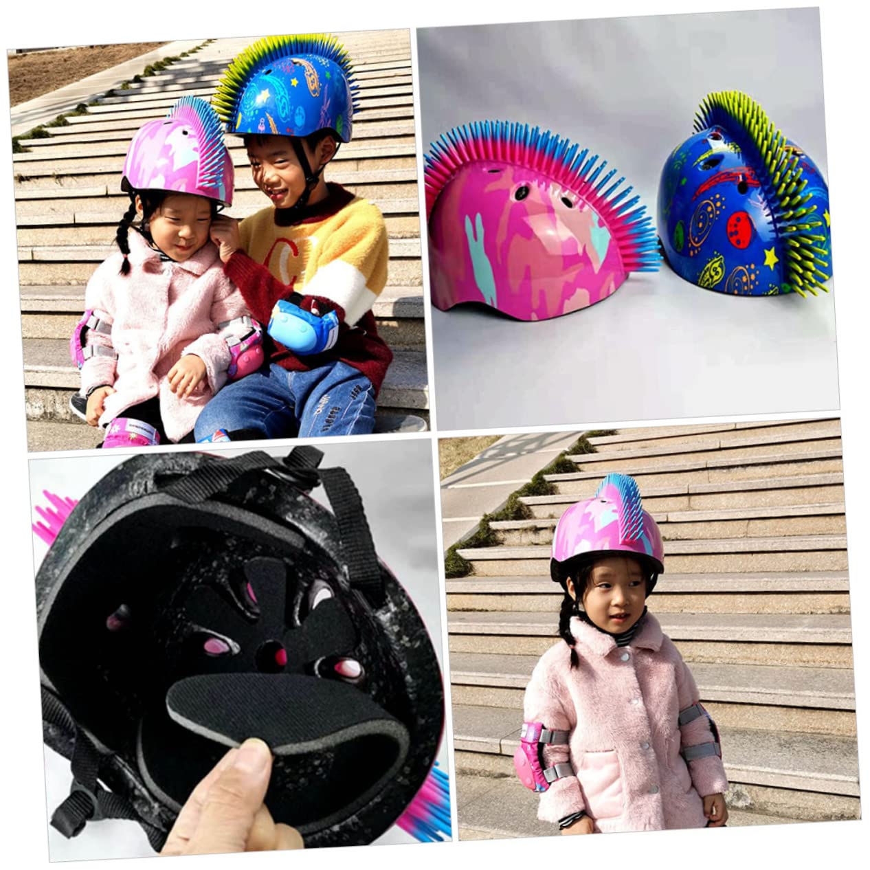 Mikinona Casco de Bicicleta para Casco de Protección Infantil y Cómodo Equipamiento de Seguridad para Ciclismo y Patinaje Unisex Color Rosa