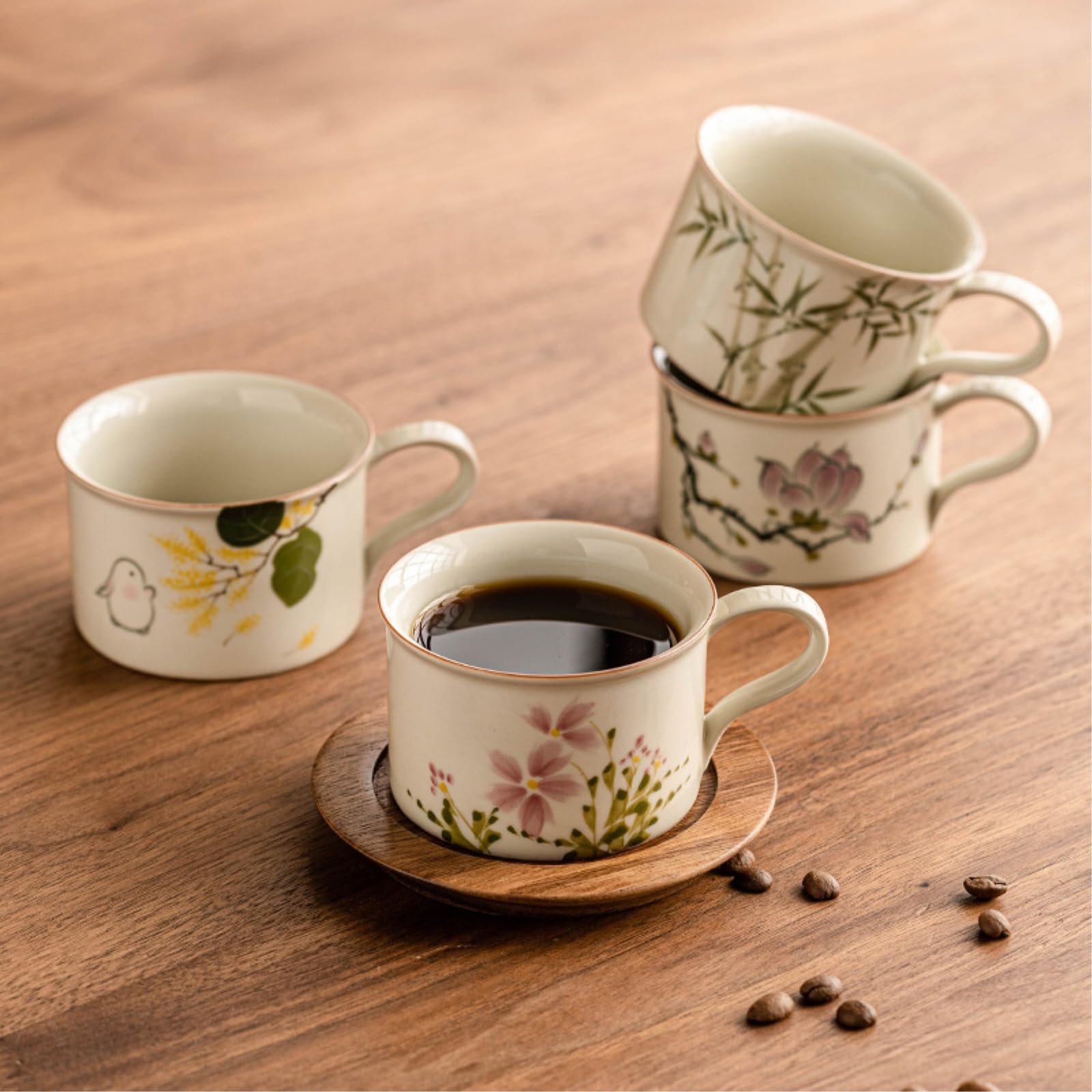 Ceramiczne kubki i spodki 125 ml/113.4 g chiński dom biuro herbaciarnia hospitality-Cup+spodek+łyżka [pudełko] -125 ml
