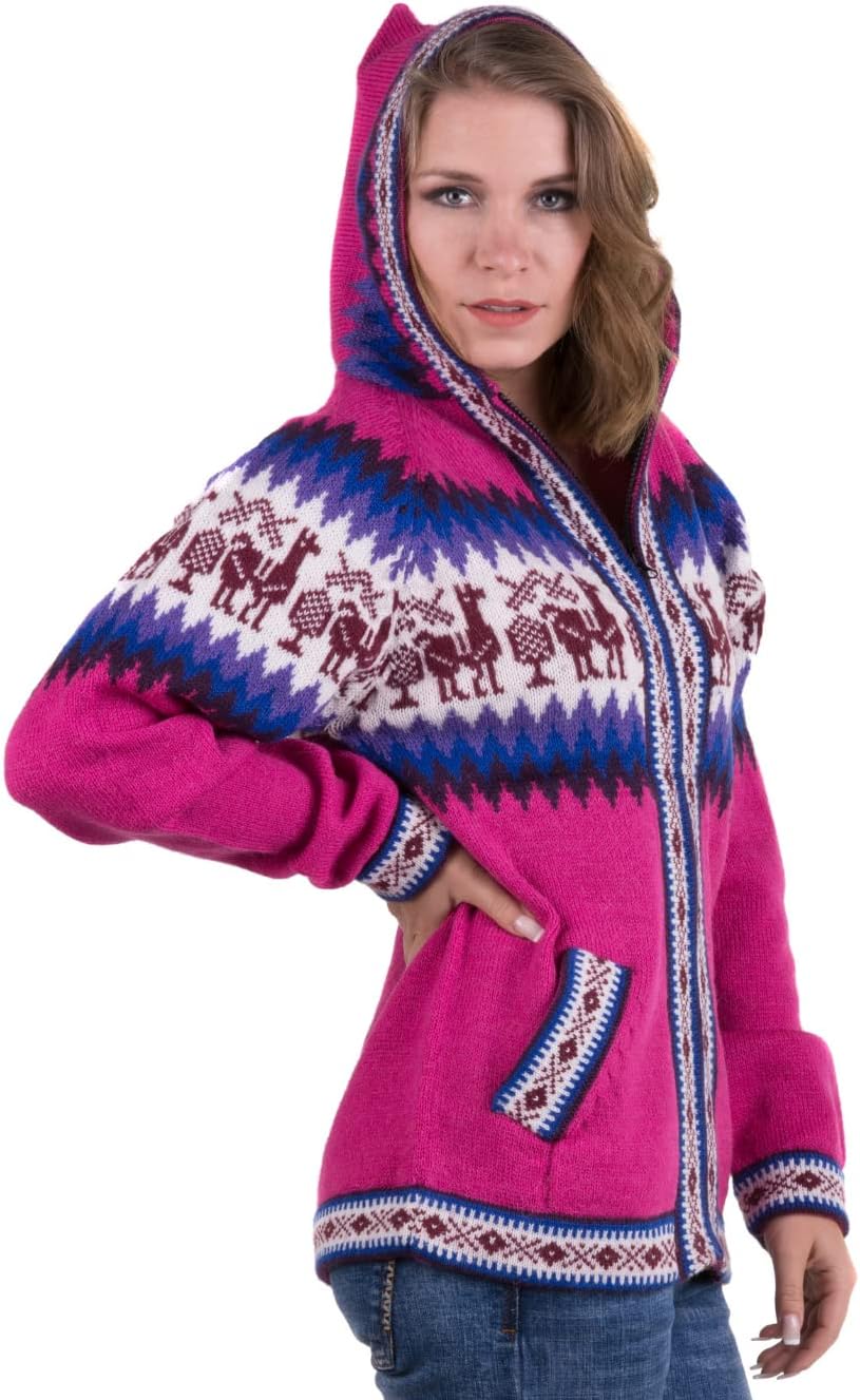 Gamboa Alpaca Cardigan Sweater for Women Hooded Knit Fall Winter Lady Womens Lightweight Sweaters - Image 6