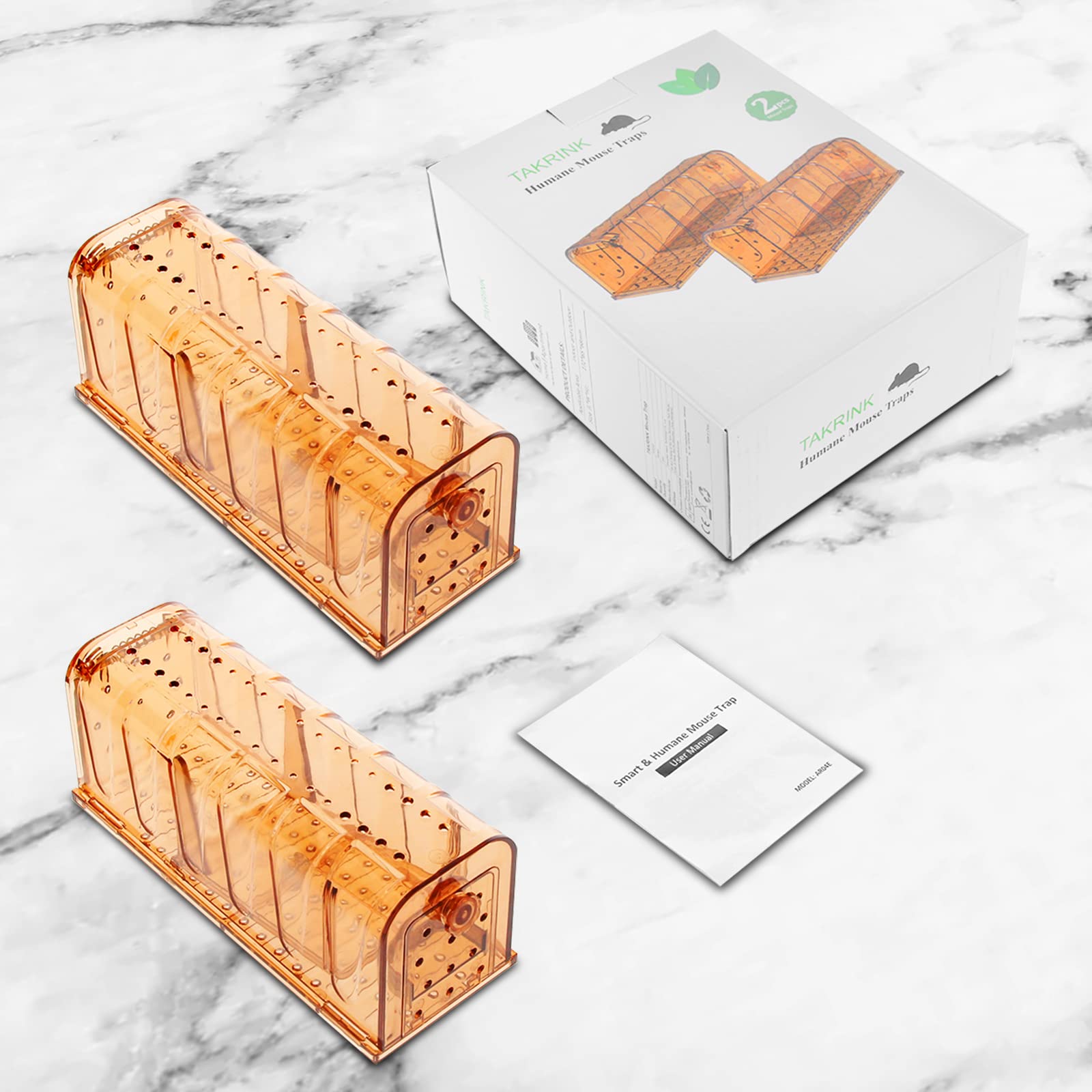 TAKRINK 2P Piège à Souris Humain - Attrape Souris Vivante Réutilisable avec Trou Air