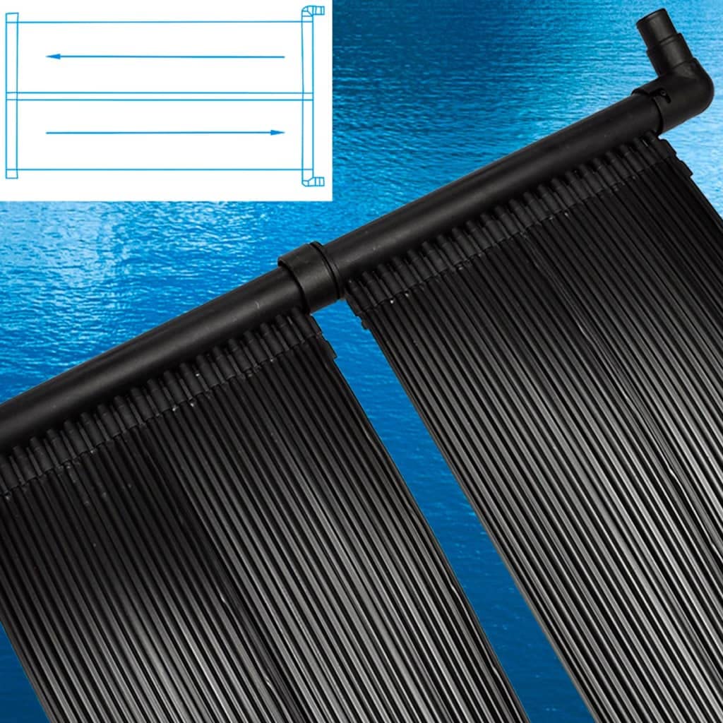 Pannello solare per riscaldamento piscina, 4 pezzi, con tubi solari da 80 x 620 cm, compatibile con pompe per piscina, riscaldamento acqua calda, sistema di riscaldamento a risparmio