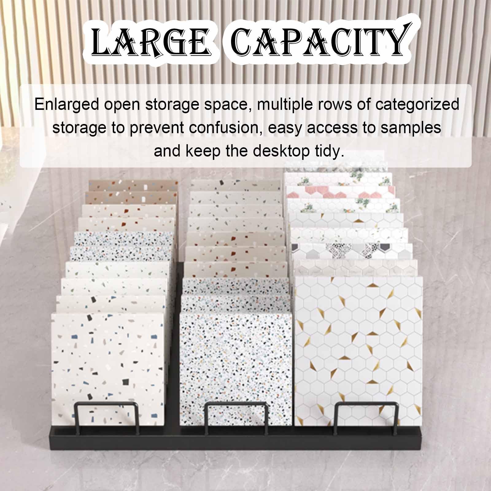 Banco di mostra di marmo della lastra con 10 slot per schede piccolo scaffale del campione in lotti per l'esposizione del negozio