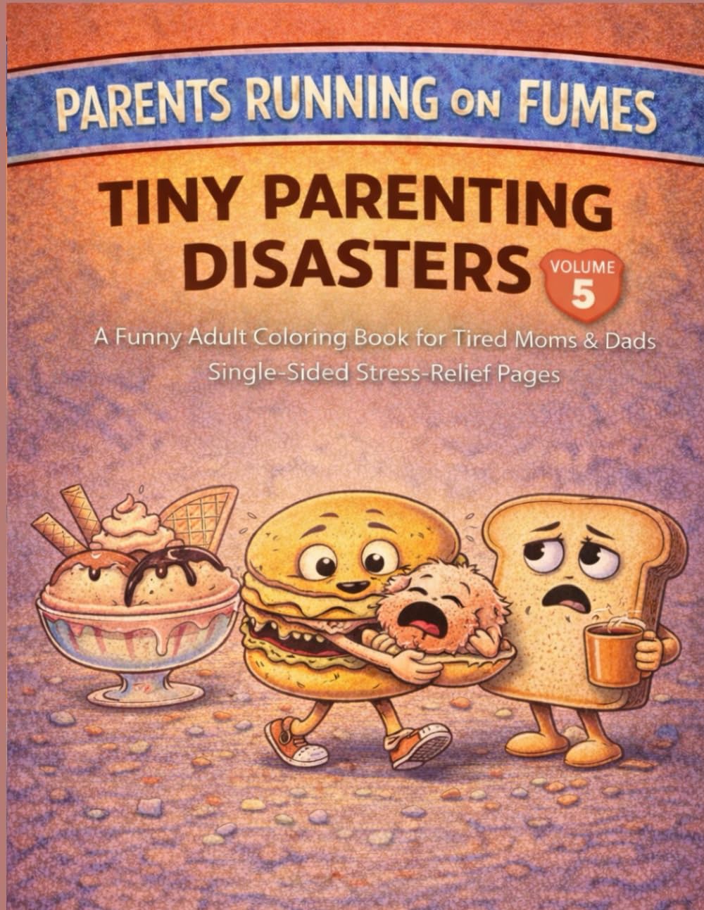 Parents Running on Fumes: Tiny Parenting Disasters: A Funny Adult Coloring Book for Tired Moms & Dads | Single-Sided Stress-Relief Pages