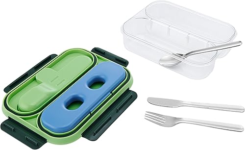 Miniatura 6 de BUILT Bento de plástico y Tritan gourmet de 40 onzas, hermético, resistente a fugas y reutilizable, con cubiertos de acero inoxidable y bolsa de