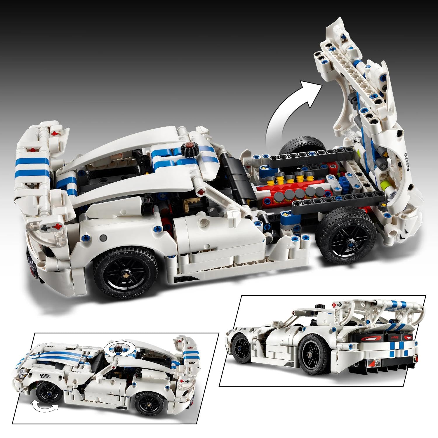 LEGO Technic Auto Sportiva Dodge Viper GTS-R - Modello di Macchina Giocattolo con Motore V10, Sterzo e Differenziale - Regalo per Gamer, Bambini e Fan degli Sport Motoristici da 10 Anni in su - 42234