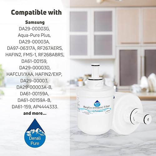 Miniatura 9 de 4-Pack Repuesto para Samsung rf266abpnXAA Filtro de agua para nevera (Compatible Cartucho de filtro de agua para nevera Samsung DA2900003G, Samsung