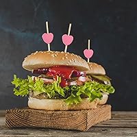 Vista 4 de 100 palillos de cóctel de bambú, palillos de dientes elegantes para aperitivos, palillos hechos a mano de 4.7 pulgadas, bonitos pinchos de bambú