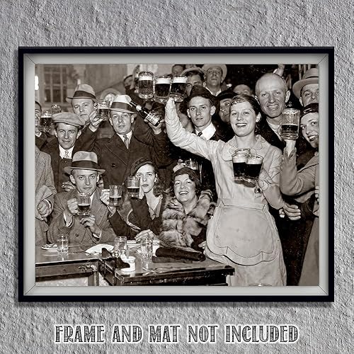 Miniatura 8 de Saludos a todos Póster sin marco de 11 x 14 - Fotos retro vintage de los años 20 para Speakeasy y Bootleggers - Fotografía en blanco y negro de la