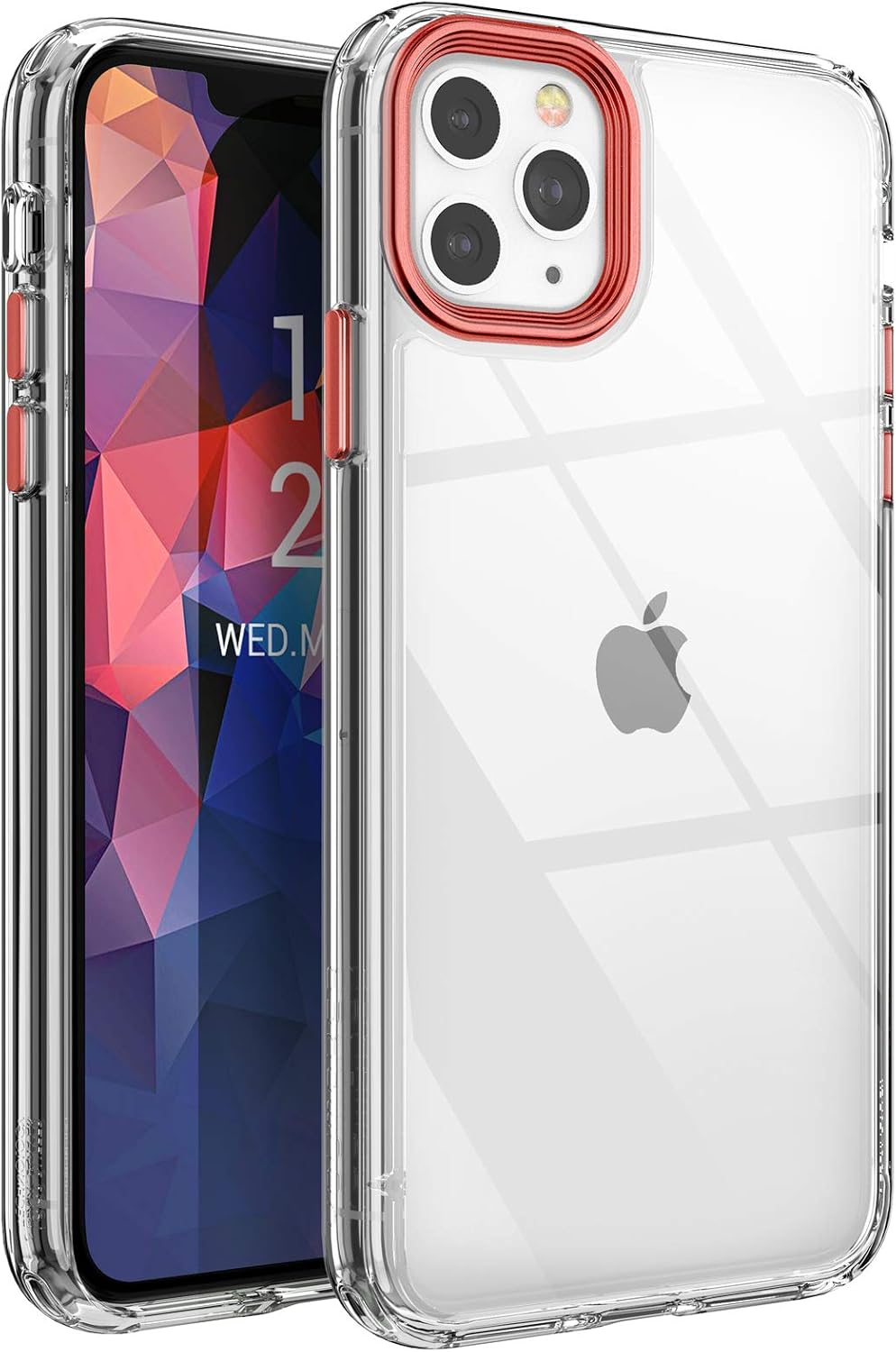 YOUMAKER [2021 Upgraded] Compatible with iPhone 11 Pro Max Case, Clear iPhone 11 Pro Max Cover Shock Absorption Phone Cases 6.5 inch - Red