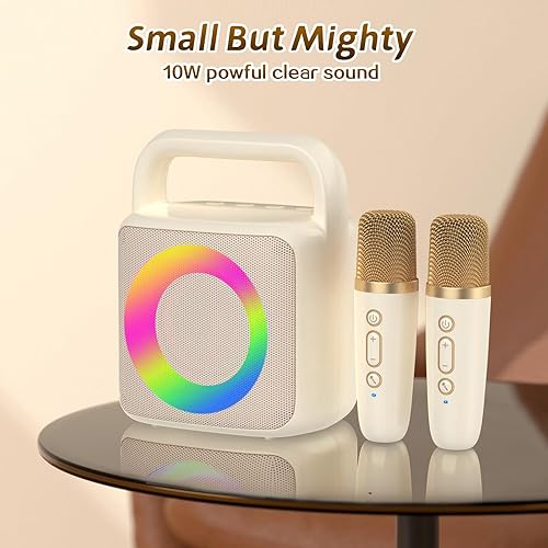 Miniatura 9 de Mini máquina de karaoke, juguetes divertidos, regalos de cumpleaños de Navidad para niños de 4 a 12 años, niñas, niños, adultos, micrófono de