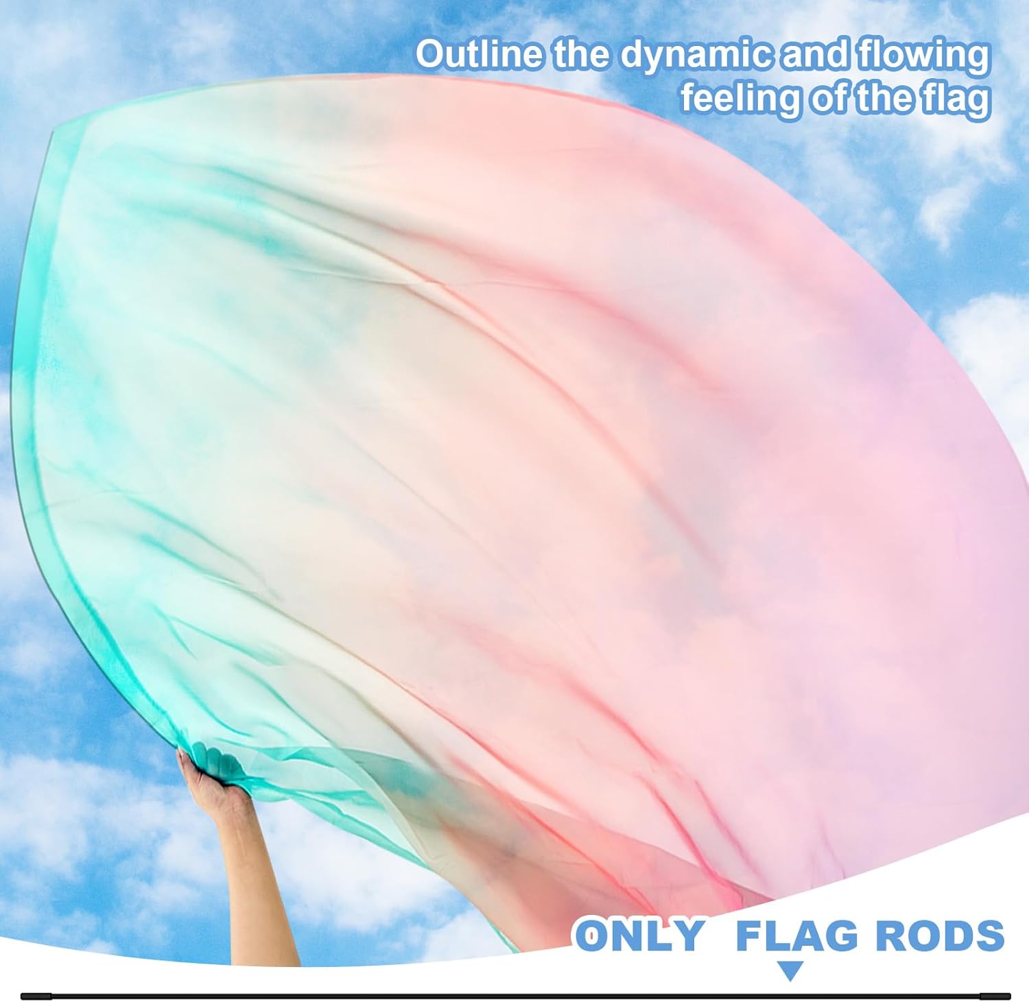 Jetec 8 Pcs Flex Rods for Worship Flags 44 Inch/ 112cm Durable Flexible Fiberglass Poles 0.3cm Diameter Flexible Sticks for Worship Dance Praise Flags